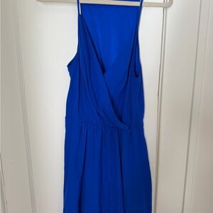 Amanda Uprichard Royal Blue One-Shoulder Wrap Dress